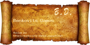 Benkovits Damos névjegykártya